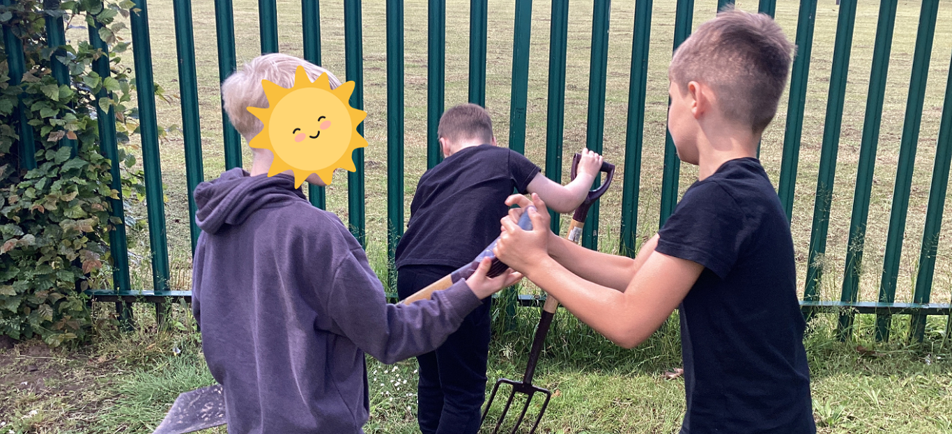 Children digging